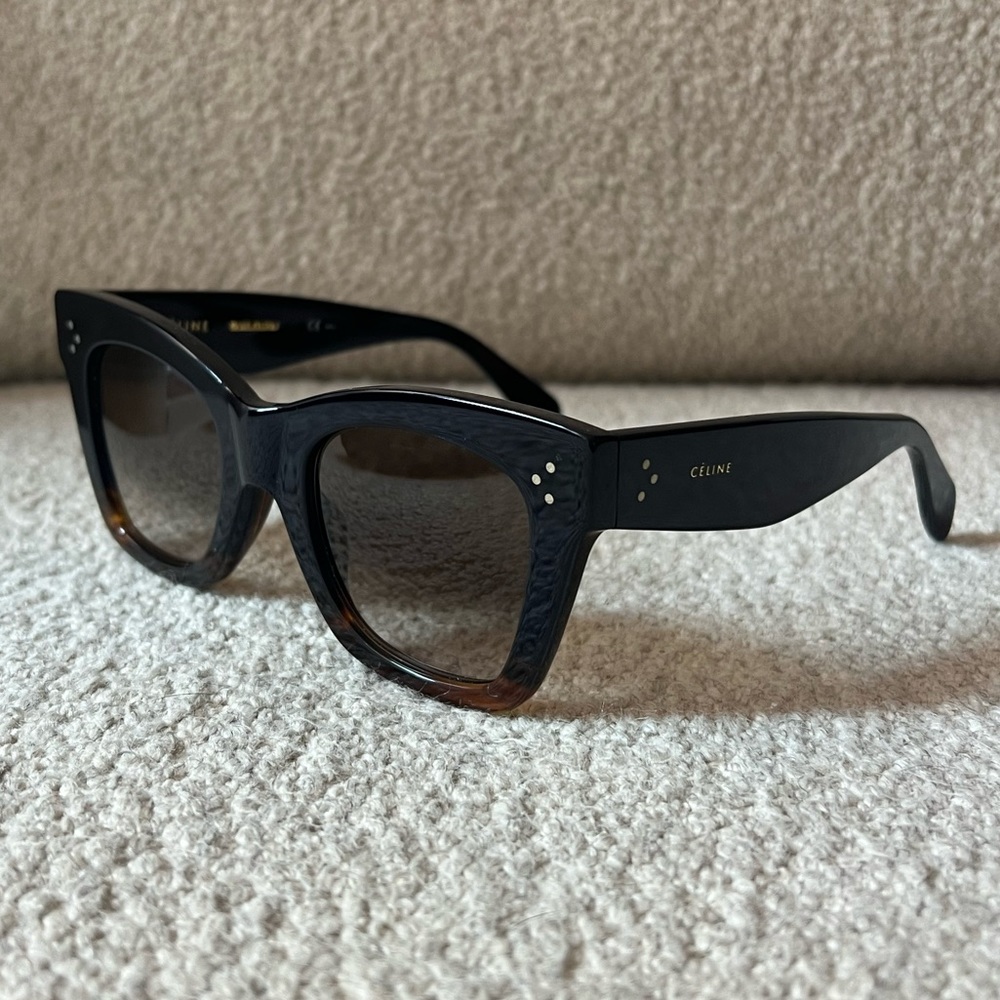 Celine Cat Eye Sunglasses in Blue Havana Acetate